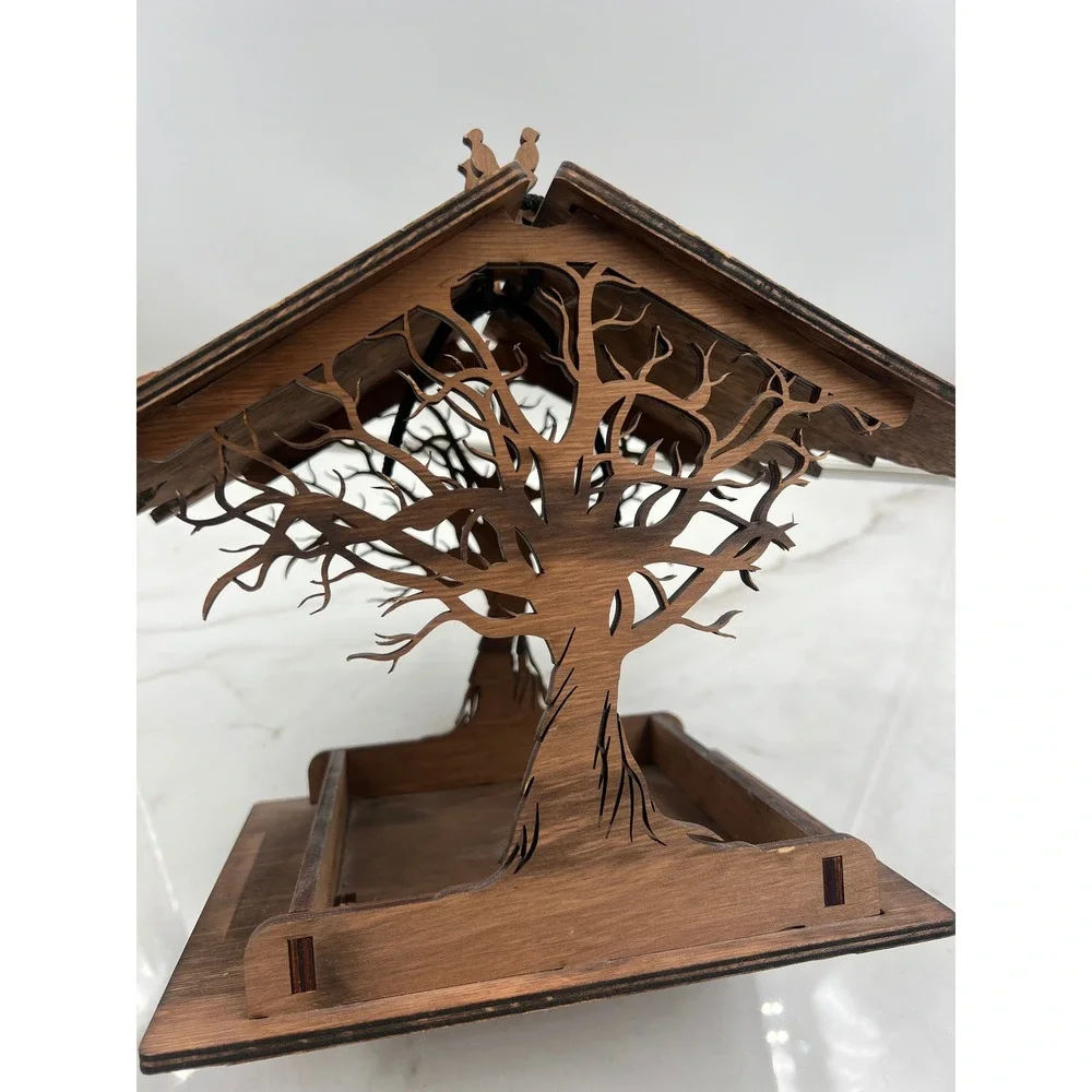 Promi Design Wooden Bird Feeder Tree of Life Silhouette Hanging Garden Decor